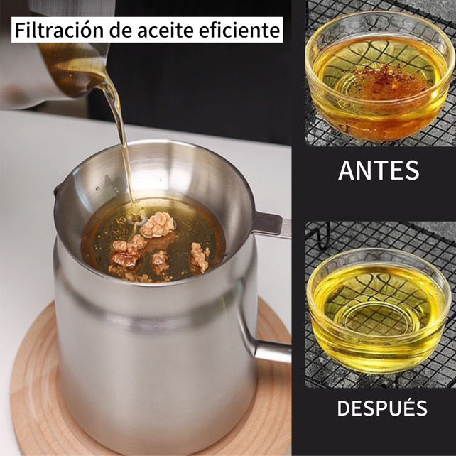 OLLA DE ACERO INOXIDABLE CON FILTRO DE MALLA FINA, CESTA PARA FREÍR Y RECIPIENTE